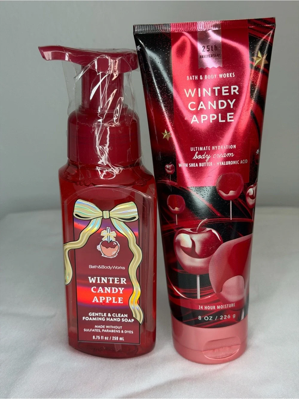 Bath & Body Works Winter Candy Apple - Red Foaming Hand Soap & Body Cream